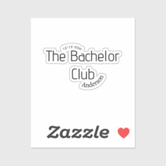 the bachelor club name year stylish trendy curvy sticker