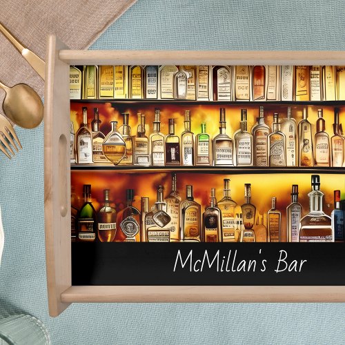 The Back Bar Artistic Watercolor Custom Serving Tray