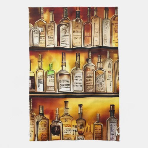 The Back Bar Artistic Watercolor  Kitchen Towel