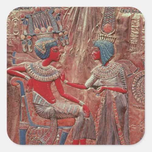 The back of the throne of Tutankhamun Square Sticker