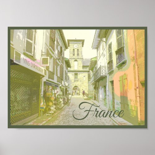 The Back Streets of France Vintage Travel Style Poster