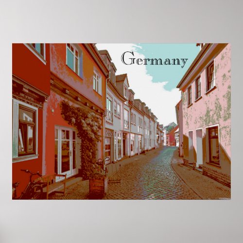 The Back Streets of Germany Travel Poster Style