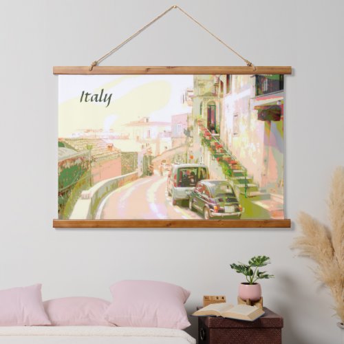 The Back Streets of Italy Travel Poster Style Hanging Tapestry