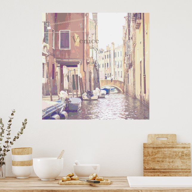 The Back Streets of Venice Travel Style  Poster (Kitchen)