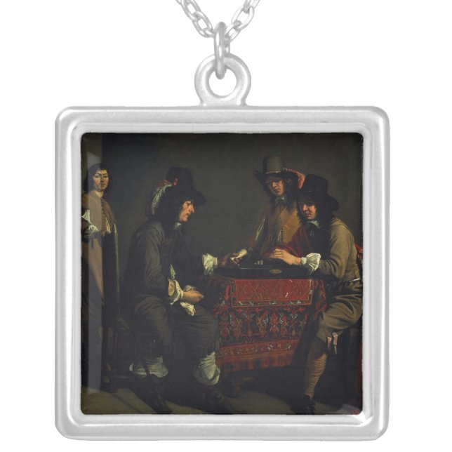 The Backgammon Players Silver Plated Necklace (Front)