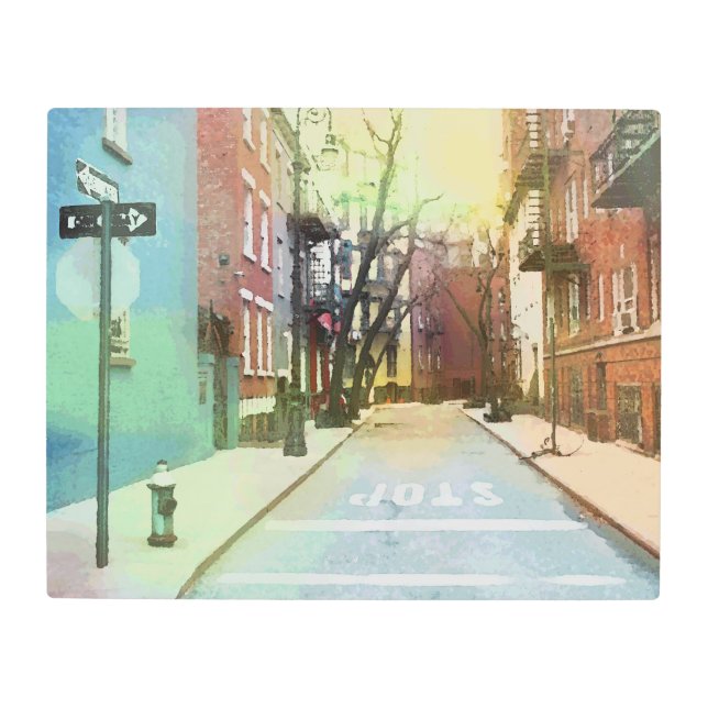 The Backstreets of America Impressionist Style Metal Print (Front)