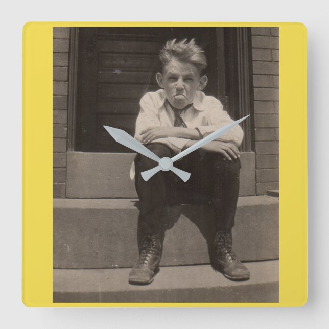 the bad attitude square wall clock (Front)