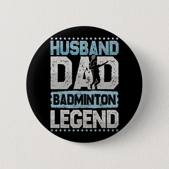 The Badminton Legends Retro Shuttle Men's Badminto Button (Front)