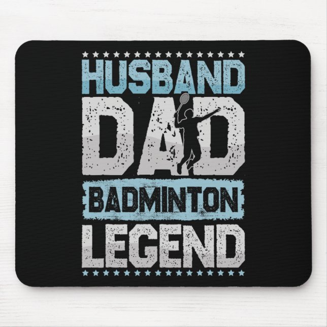 The Badminton Legends Retro Shuttle Men's Badminto Mouse Pad (Front)