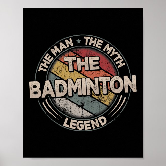 The Badminton Legends Retro Shuttle Men's Badminto Poster (Front)