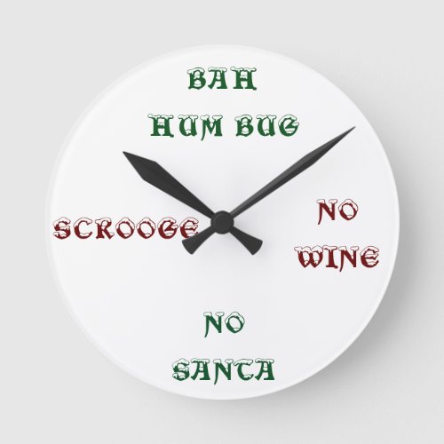 THE BAH HUM BUG AND SCROOGE WALL CLOCK