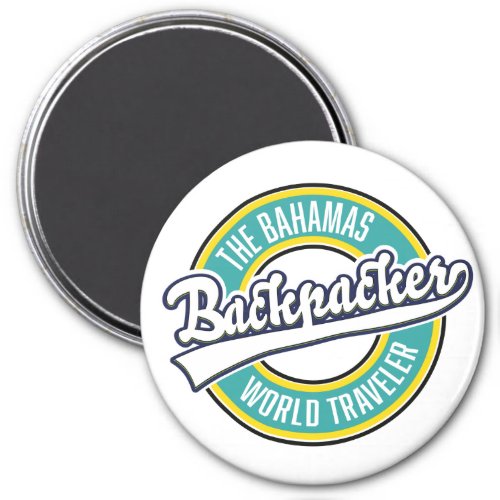 The Bahamas Backpacker World Traveler retro logo Magnet