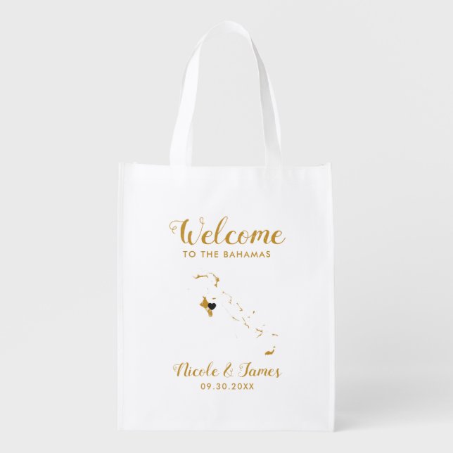 The Bahamas Destination Wedding Welcome Bag Tote (Front)