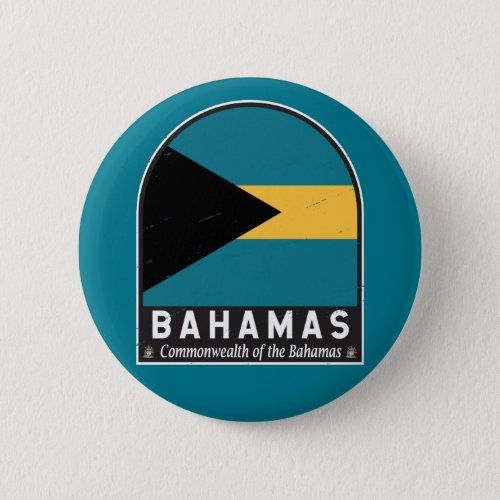 The Bahamas Flag Emblem Distressed Vintage Button