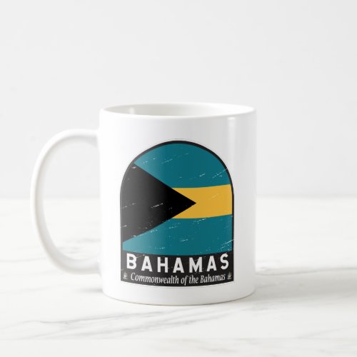 The Bahamas Flag Emblem Distressed Vintage Coffee Mug