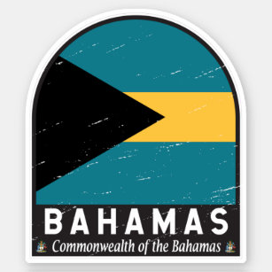 The Bahamas Flag Emblem Distressed Vintage Sticker