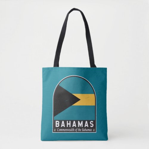 The Bahamas Flag Emblem Distressed Vintage Tote Bag