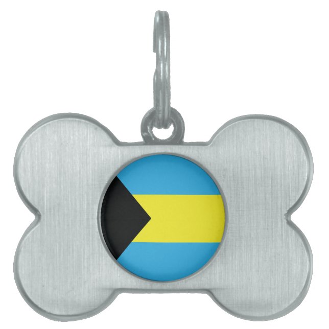 The Bahamas Flag Pet Name Tag (Front)