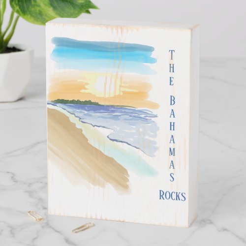 The Bahamas Rocks Wooden Box Sign