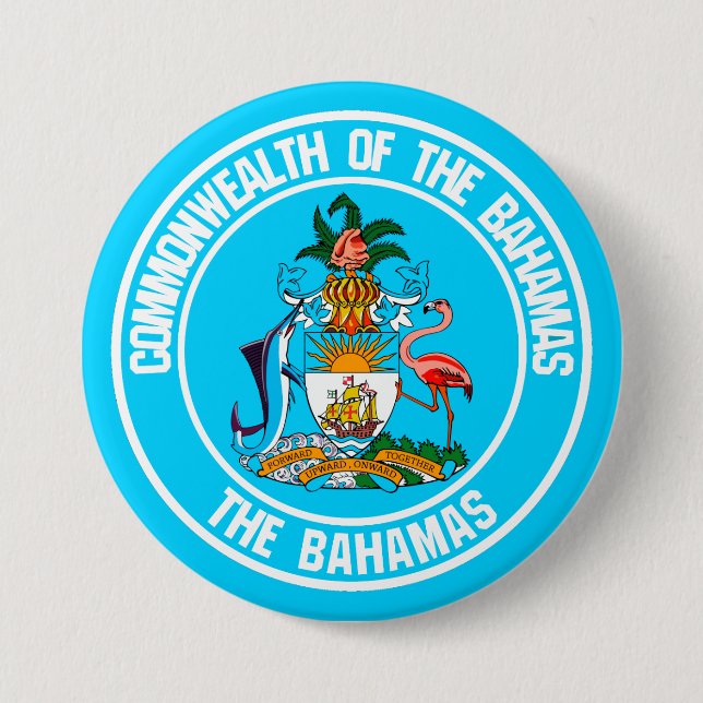 The Bahamas Round Emblem Button (Front)