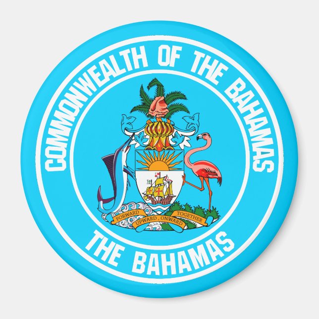 The Bahamas Round Emblem Magnet (Front)