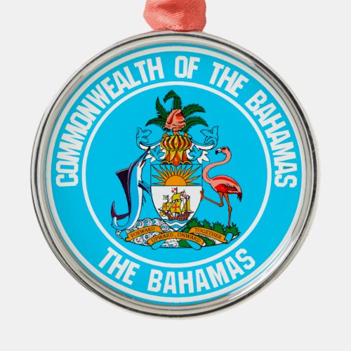 The Bahamas Round Emblem Metal Ornament