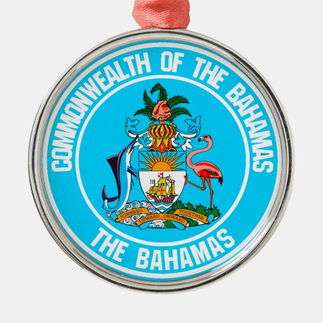 The Bahamas Round Emblem Metal Ornament (Front)