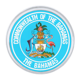 The Bahamas Round Emblem Silver Finish Lapel Pin