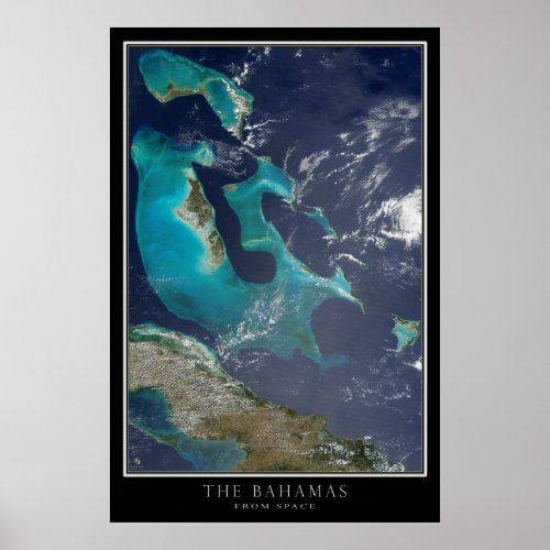 The Bahamas Satellite Poster Map