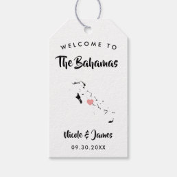 The Bahamas Wedding Welcome Bag Tags, Map Gift Tags