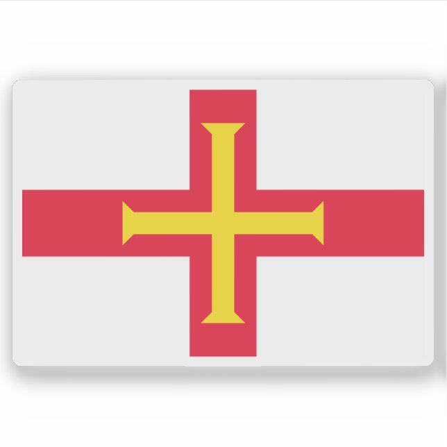 The Bailiwick of Guernsey flag, British Crown Sticker (Front)