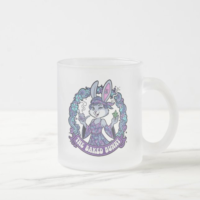 The Baked Bunny  Frosted Glass Coffee Mug (Right)