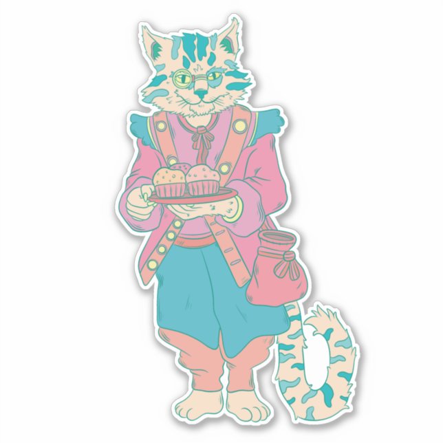 The Baker Cat Sticker (Front)