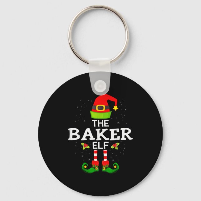 The Baker Elf Christmas Family Matching Pajama  Keychain (Front)