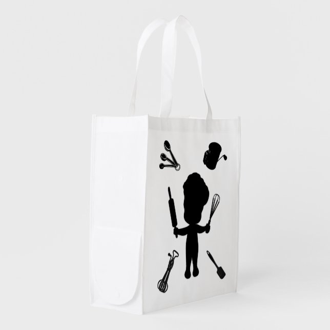 The Baker Juggles His Utensils / Tools Grocery Bag (Front Side)