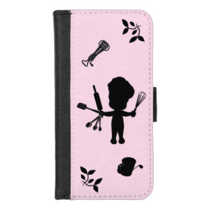 The Baker Juggles His Utensils / Tools Pink iPhone 8/7 Wallet Case