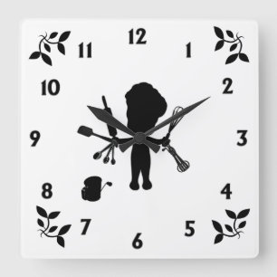 The Baker Juggles His Utensils / Tools Square Wall Clock