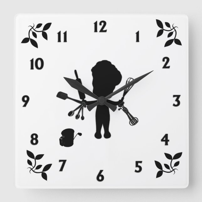 The Baker Juggles His Utensils / Tools  Square Wall Clock (Front)