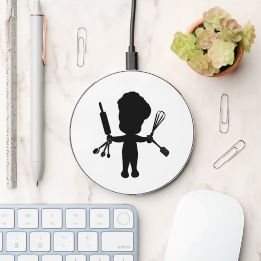 The Baker Juggles His Utensils / Tools Wireless Charger (Desk)