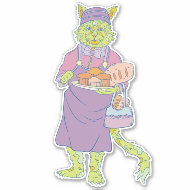 The Baking Cat Sticker (Front)