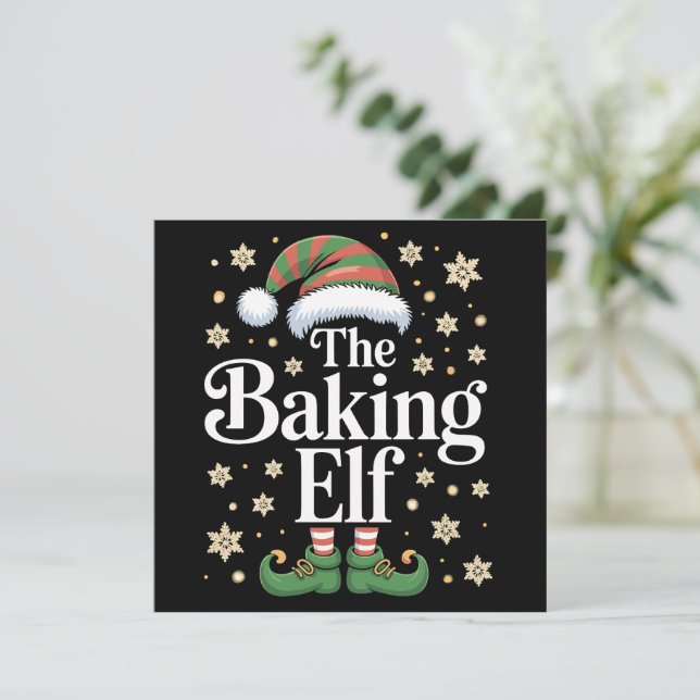 The Baking Elf Group Matching Family Christmas  Holiday Card (Standing Front)