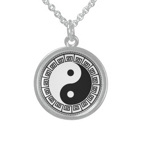 The Balance Ba Gua eight trigrams  yin yang TCM  Sterling Silver Necklace