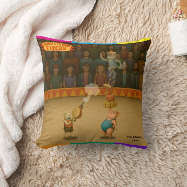 The Balancing Bunch Throw Pillow (Blanket)