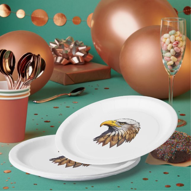 The Bald Eagle Head Paper Plates (Multi)