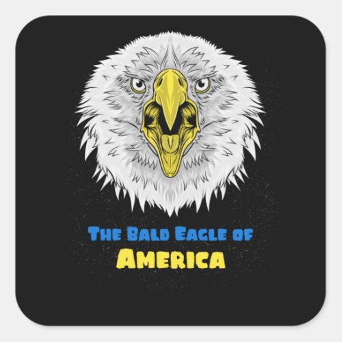 The Bald Eagle of American _ US emblem Square Sticker
