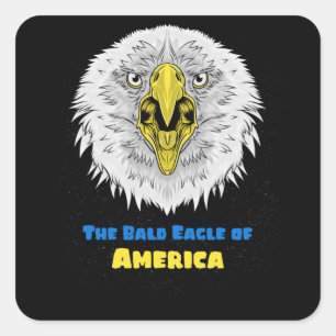 The Bald Eagle of American - US emblem Square Sticker