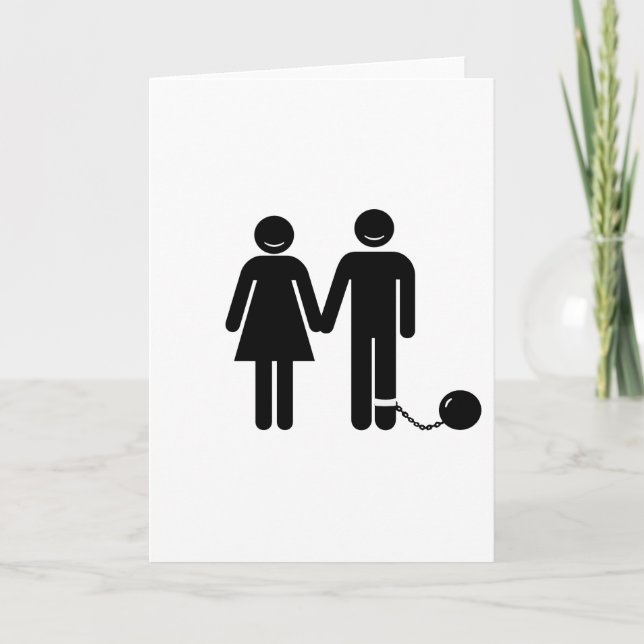 The "Ball and Chained" groom Card (Front)