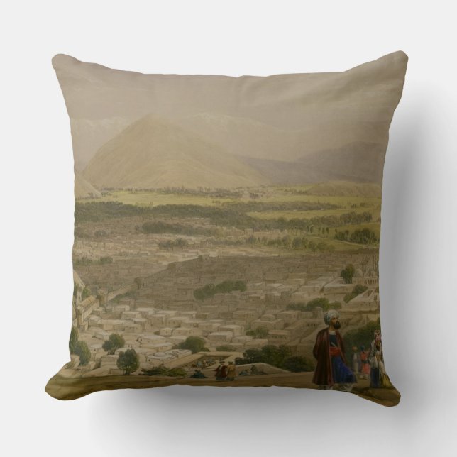 The Balla Hissar and City of Caubul, from the Uppe Throw Pillow (Front)