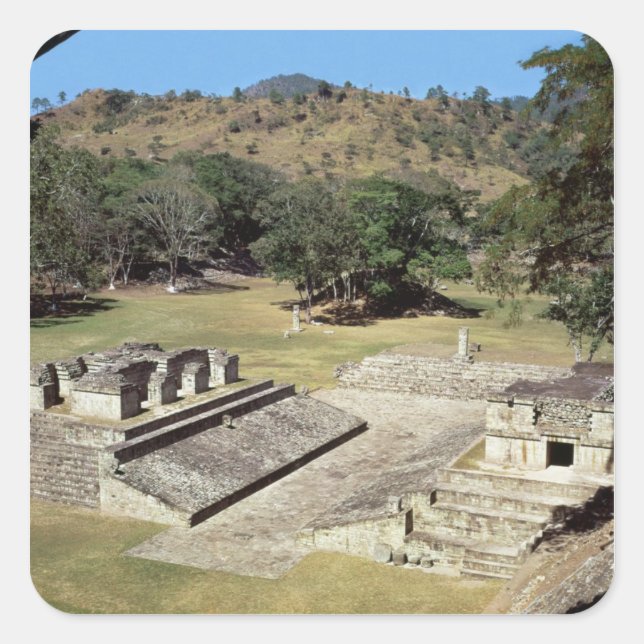 The Ballcourt in the Main Square, Classic Period Square Sticker (Front)