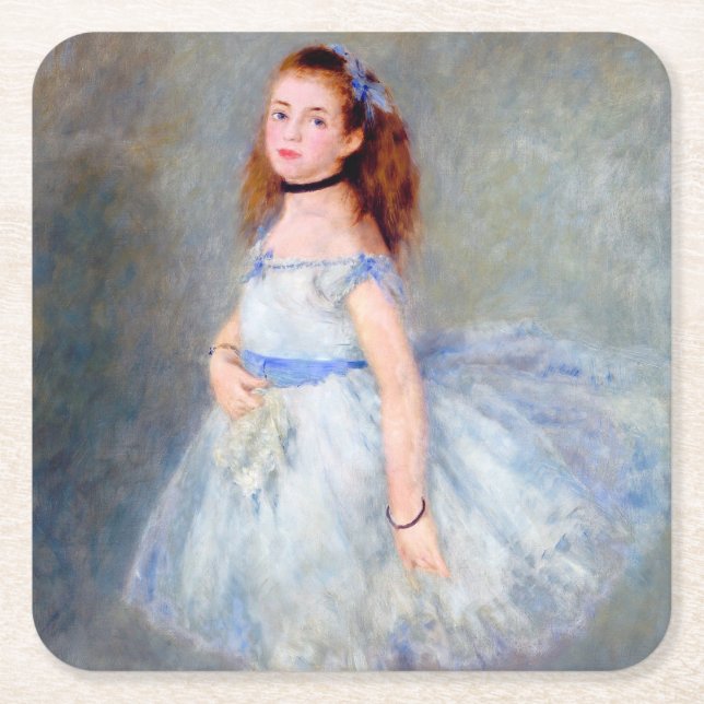 The Ballet Dancer, Renoir Square Paper Coaster (Front)